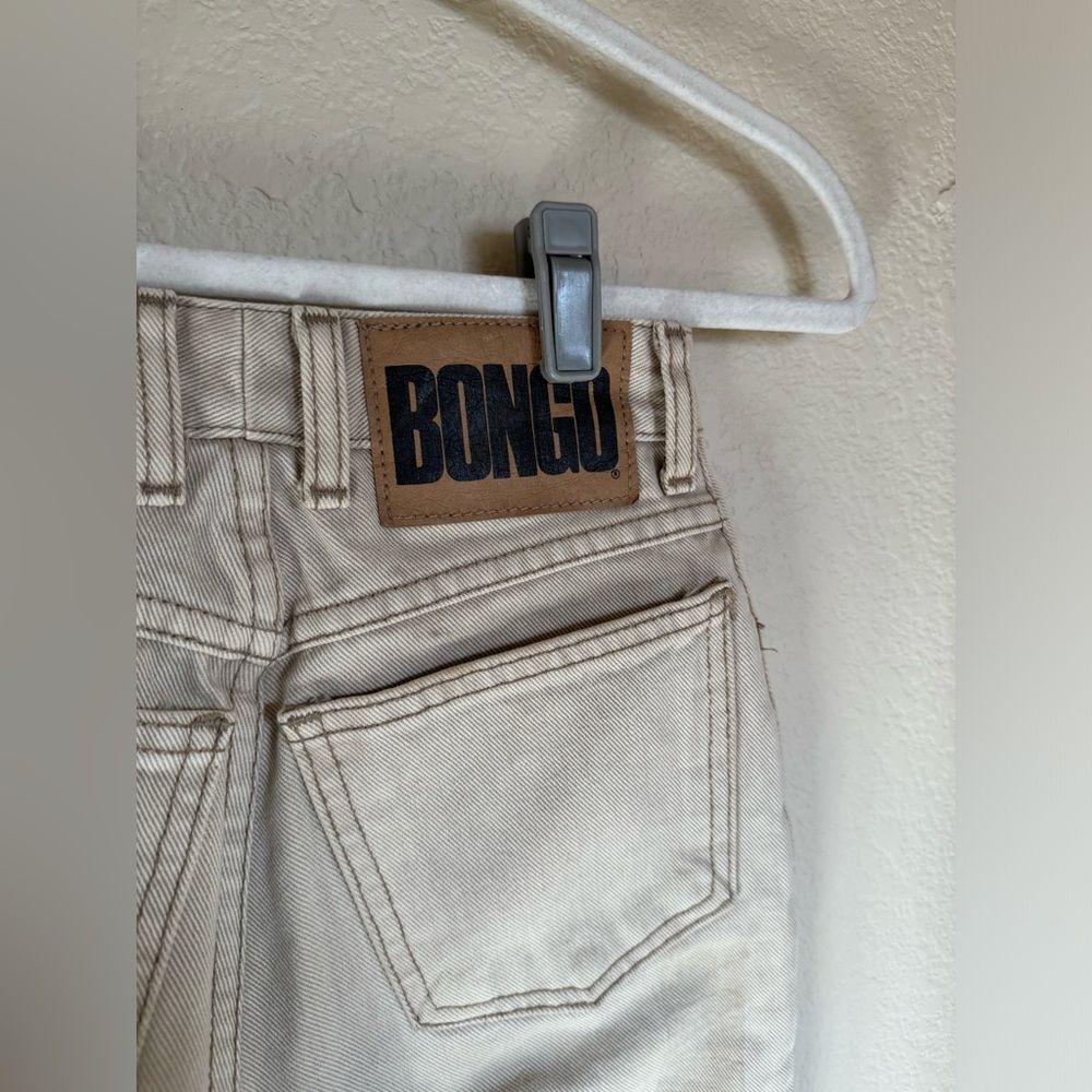 Vintage BONGO High Waisted Mom Jeans Sz‎ 0 Cream Tan Contrast Stitch Western - Picture 10 of 11